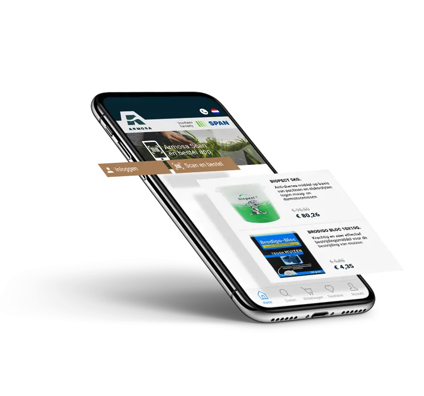 Scan en bestel app voor Armosa